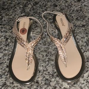 strapped low heel sandals